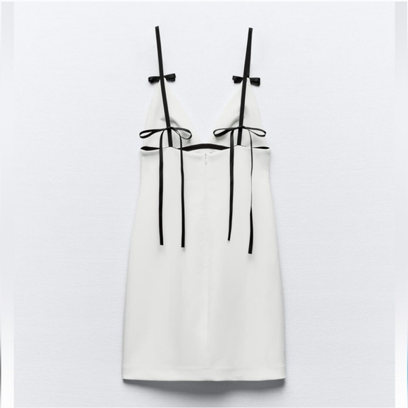 New ZARA Short Dress With Bows size S - Picture 6 of 16
